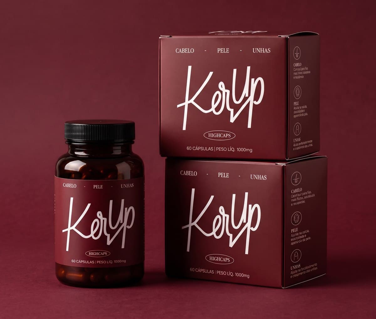 Frasco e caixas de KerUp